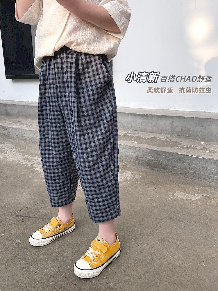 这样选儿童格子裤子清爽又防蚊
