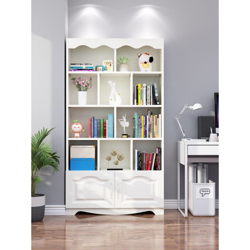 简易书柜落地拼接简约儿童学生省空间置物架书架家用储物实木书橱