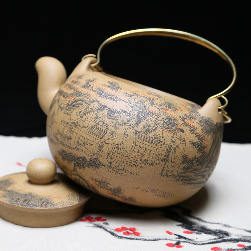 工艺美术师 周小明 学仕壶"墨绘" 850cc 原矿段泥