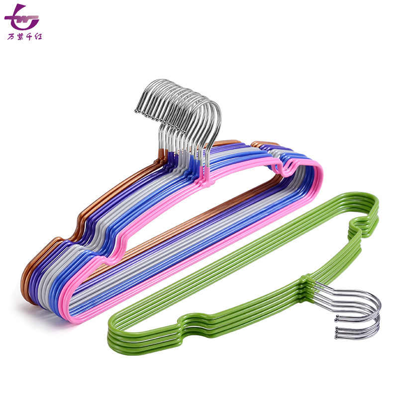 万紫千红无痕浸塑衣架防滑衣撑衣服挂半圆护肩不锈钢衣服架衣服撑