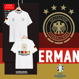 2024欧洲杯德国队德意志战车足球迷服短袖t恤衫男女休闲纯棉半袖