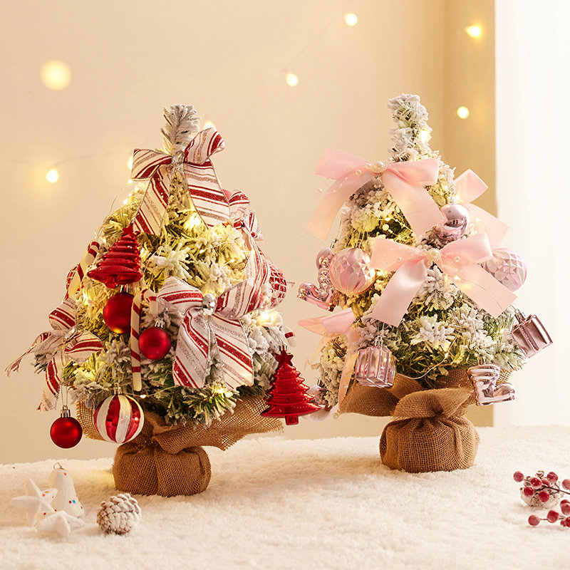 圣诞树迷你小型桌面摆件家用发光套餐30/60cm圣诞节场景布置装饰