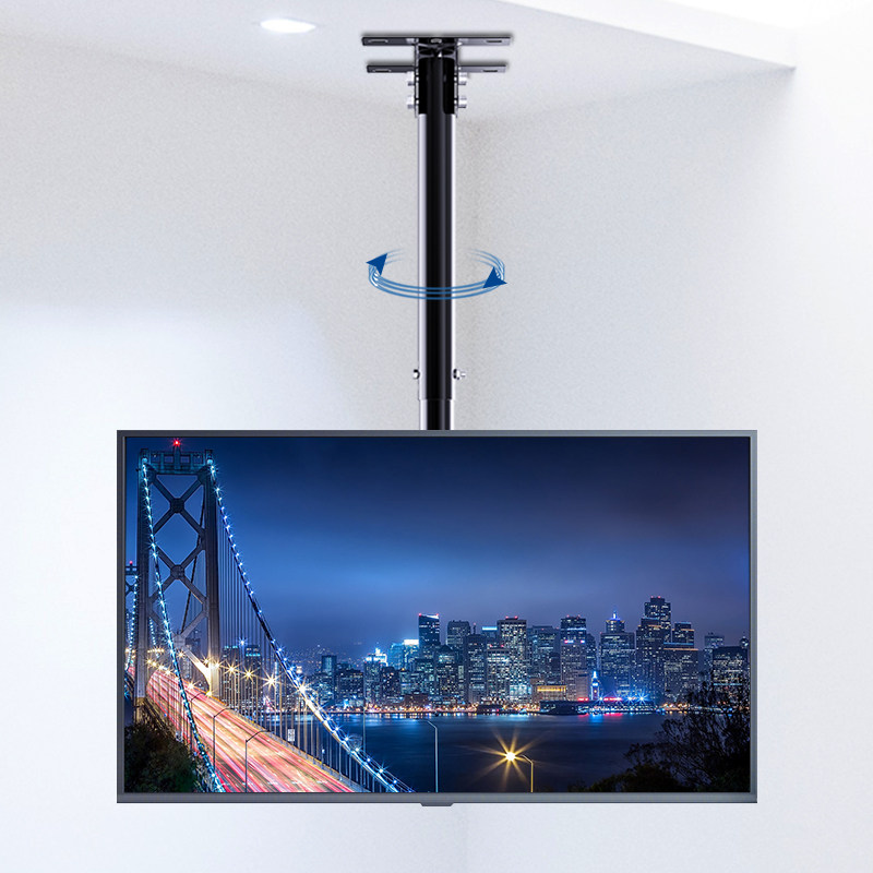 电视吊挂支架天花板吊顶架可伸缩旋转吊装升降通用双屏支架挂架