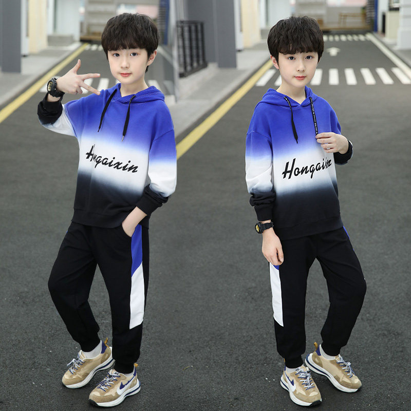 男童套装春秋装卫衣8帅气9小学生10儿童装11十12到15岁男孩的衣服