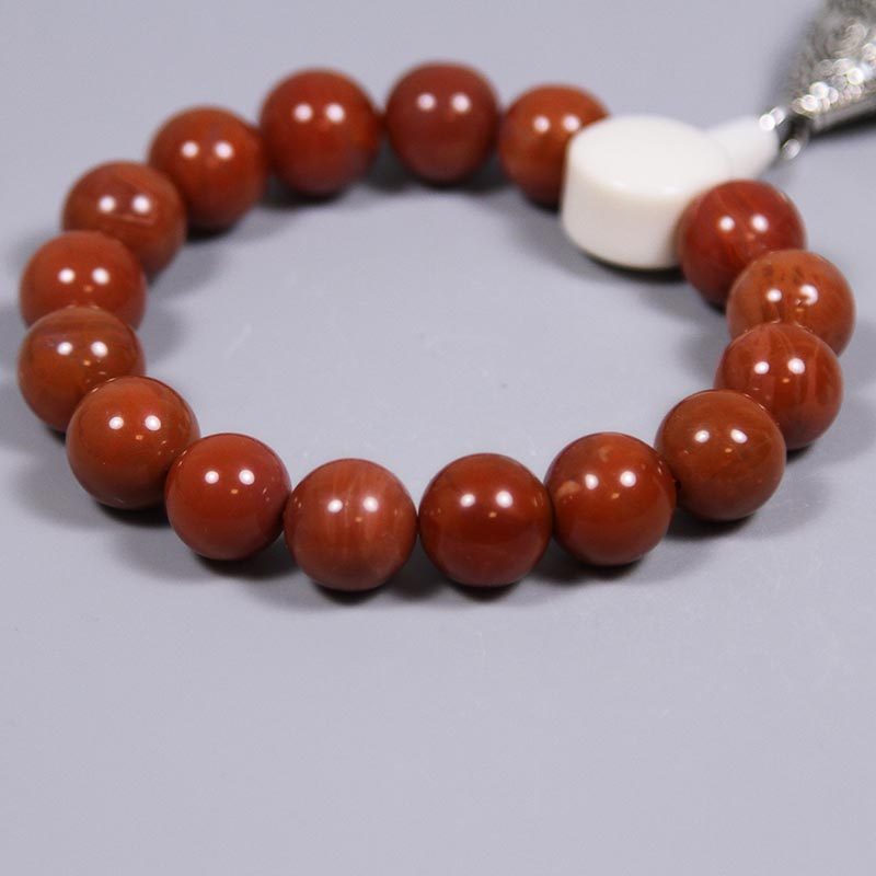 54.43g【珍宝轩】南红玛瑙手链 白色配珠