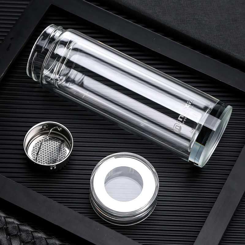 真空保温杯玻璃杯双层隔热透明男女商务泡茶水杯便携加厚防摔.