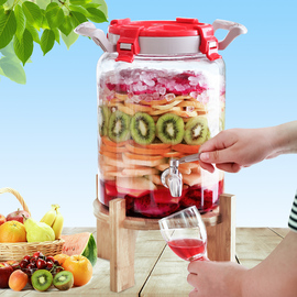 玻璃酵素桶家用自动排气孝素桶泡酒瓶子自制水果酵素发酵桶密封罐
