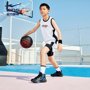 鸿星尔克童装儿童篮球套装男童夏装透气运动服速干衣青少年中大童