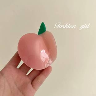 水蜜桃的夏天~可爱粉色醋酸抓夹网红2023新款发夹女后脑勺鲨鱼夹