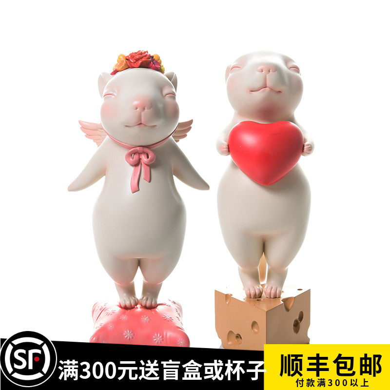 张娟艺术作品甜鼠创意可爱少女新年鼠年吉祥物摆件设计师礼品