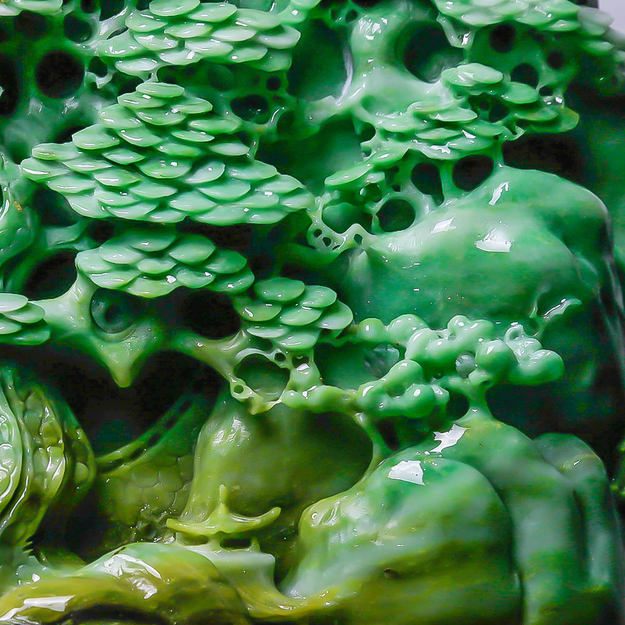 《松涛阵阵钟声远》河南省玉石雕刻大师 余晓作品 独山玉 3550g