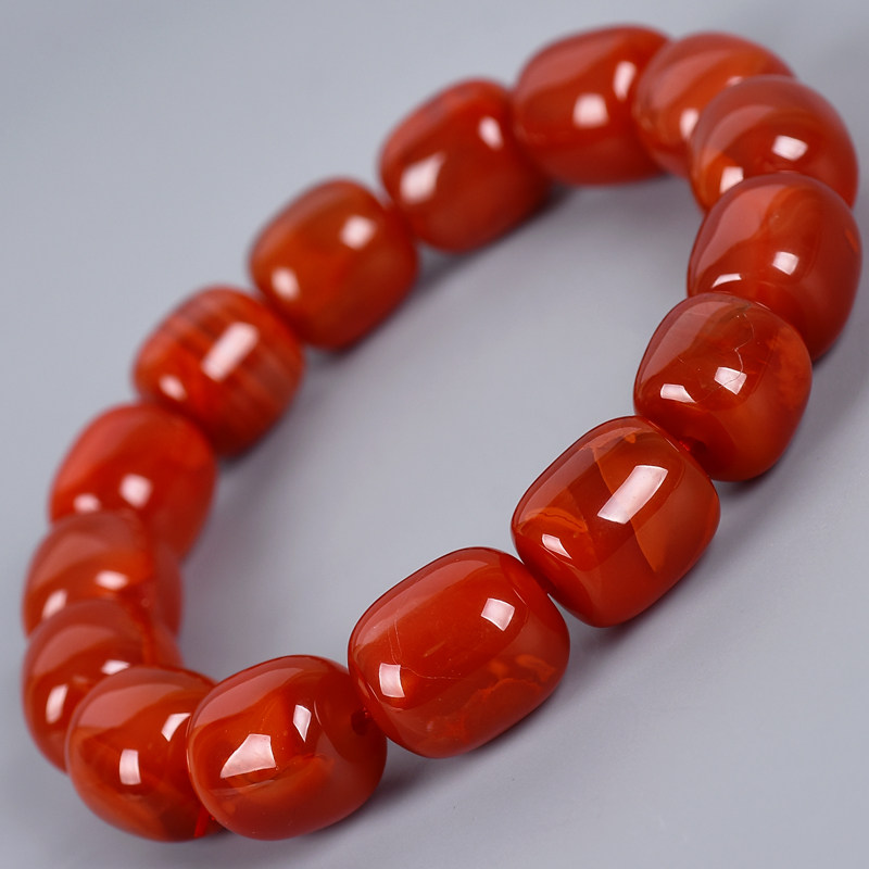 92克12.5-13mm 大颗南红玛瑙桶珠手串【9607】