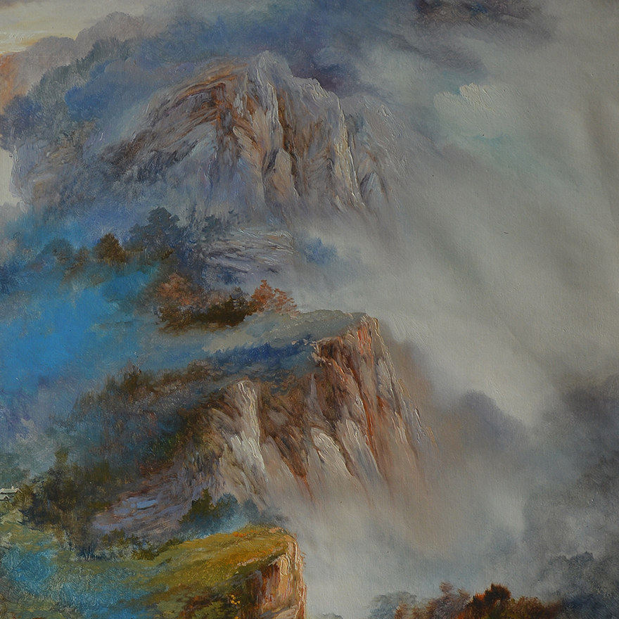 唐建刚118x178《庐山飞瀑》a 学院新秀 【红蜓艺术】