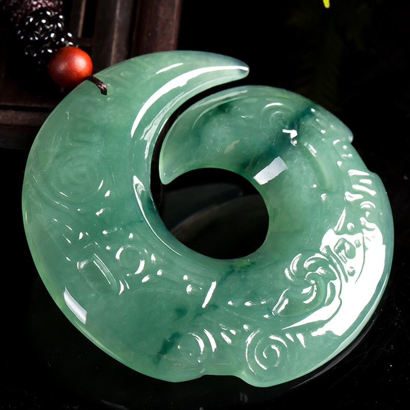 缅甸天然翡翠a货冰糯种扭转乾坤吊坠送证书22.62g