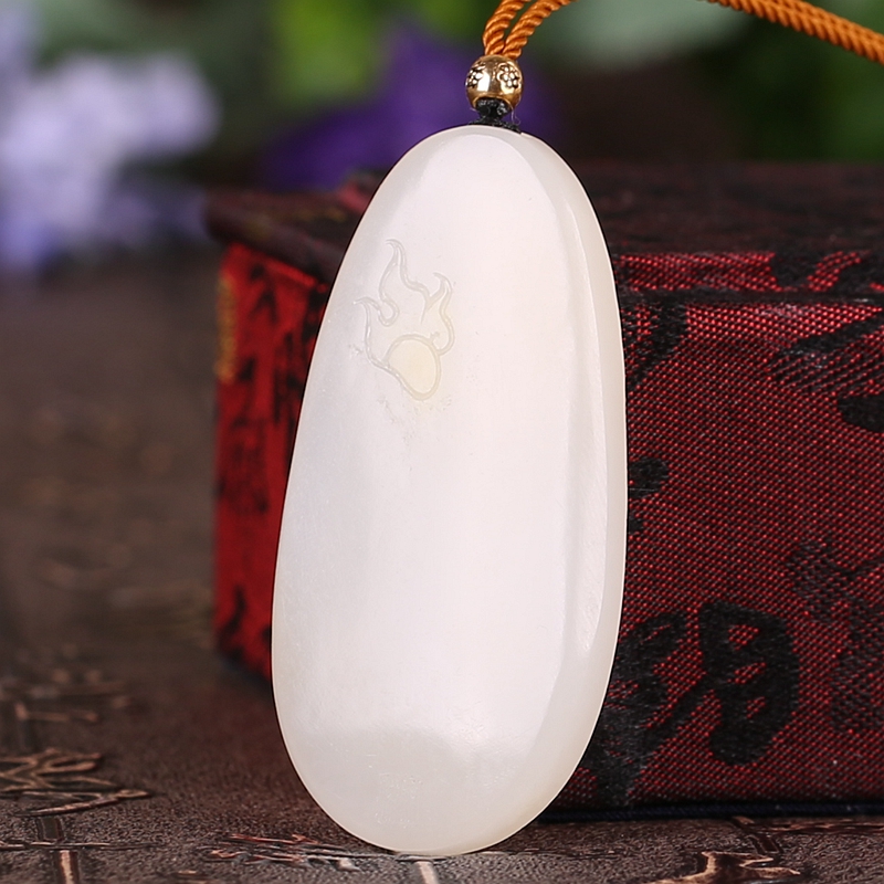 国家级大师蒋宏利作品和田羊脂玉福禄多吉挂件重27.250克