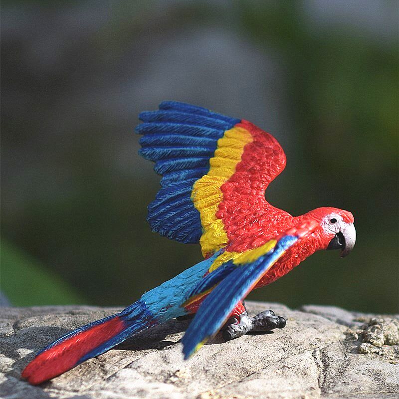 德国思乐正版仿真金刚鹦鹉14737飞禽鸟类动物模型儿童玩具