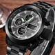 Mens Dual Time Full Steel Gifts Chronograph Digital Watches