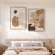 侘寂风卧室床头装饰画抽象高级感壁画现代简约主卧房间背景墙挂画