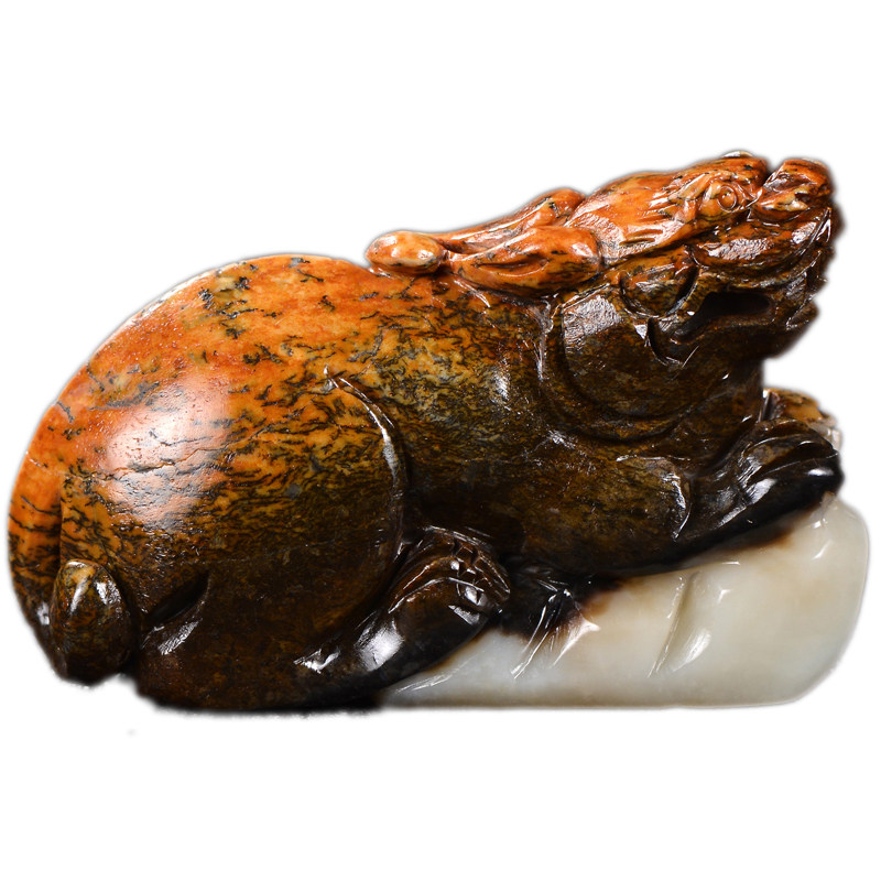 【招财貔貅】和田玉仿古瑞兽手把件 176g 辟邪纳福