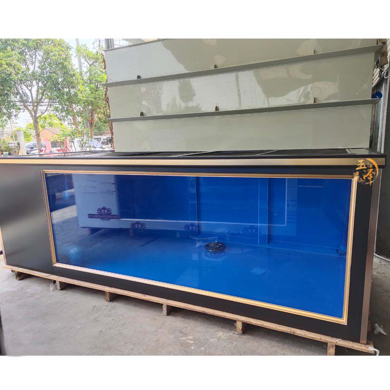 锦鲤鱼缸轻体地缸带三层滴滤加侧滤300*130*100两面观赏面