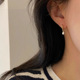 s925银针锆石水滴耳环女韩国简约精致小巧耳圈小众高级感两戴耳饰