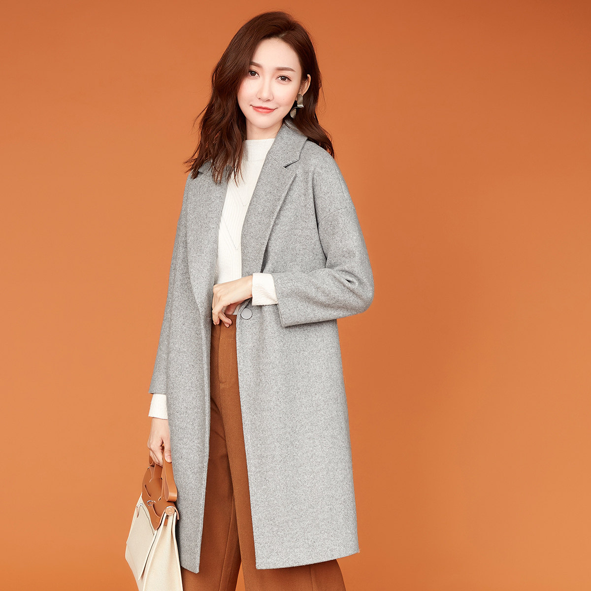呢大衣外套女中长款2018冬装新款韩版妮子优雅气质宽松呢子外衣_5折