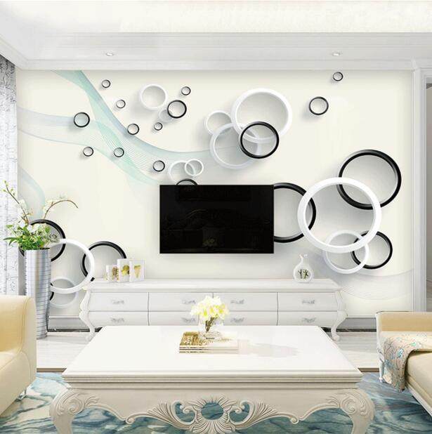 电视背景墙壁纸5d立体简约现代
