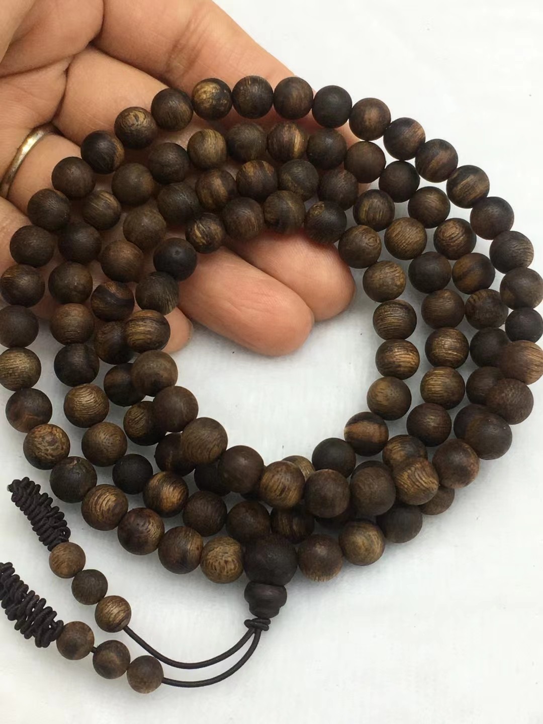 正品保真达拉干沉香老料黑油7mm108佛珠手串男士女士手链首饰念珠
