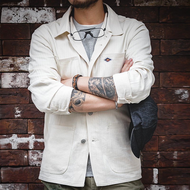 一折复古刺绣休闲外套_马登工装 美式复古印第安刺绣夹克阿美咔叽大