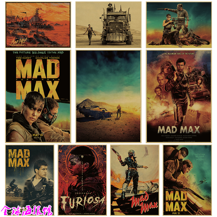 Mad Max 疯狂的麦克斯4狂暴之路经典科幻电影牛皮纸海报 装饰画