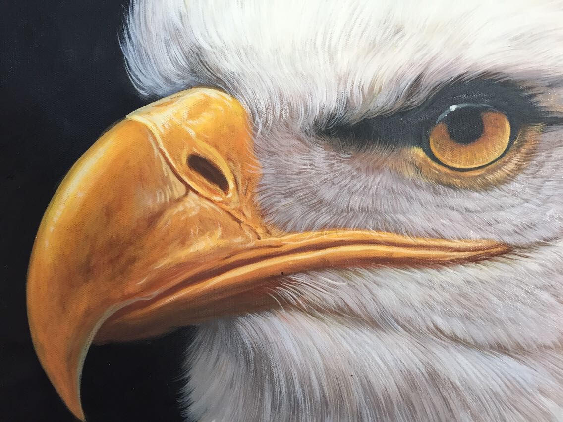 蒋隆《雄鹰》布面油画