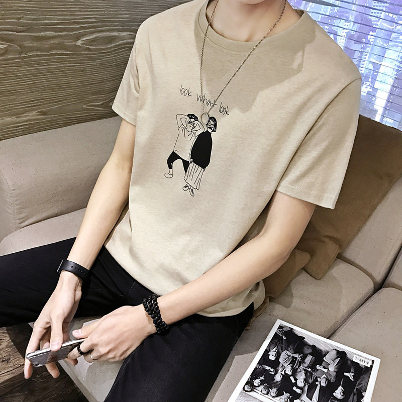 summer Short sleeved T-shirt man T-shirts student Korean Edition Trend leisure time jacket lovers Self cultivation half sleeve T-shirtin the Men's clothing, T-shirt category - from Buy2taobao.com to provide professional Taobao agent buy service