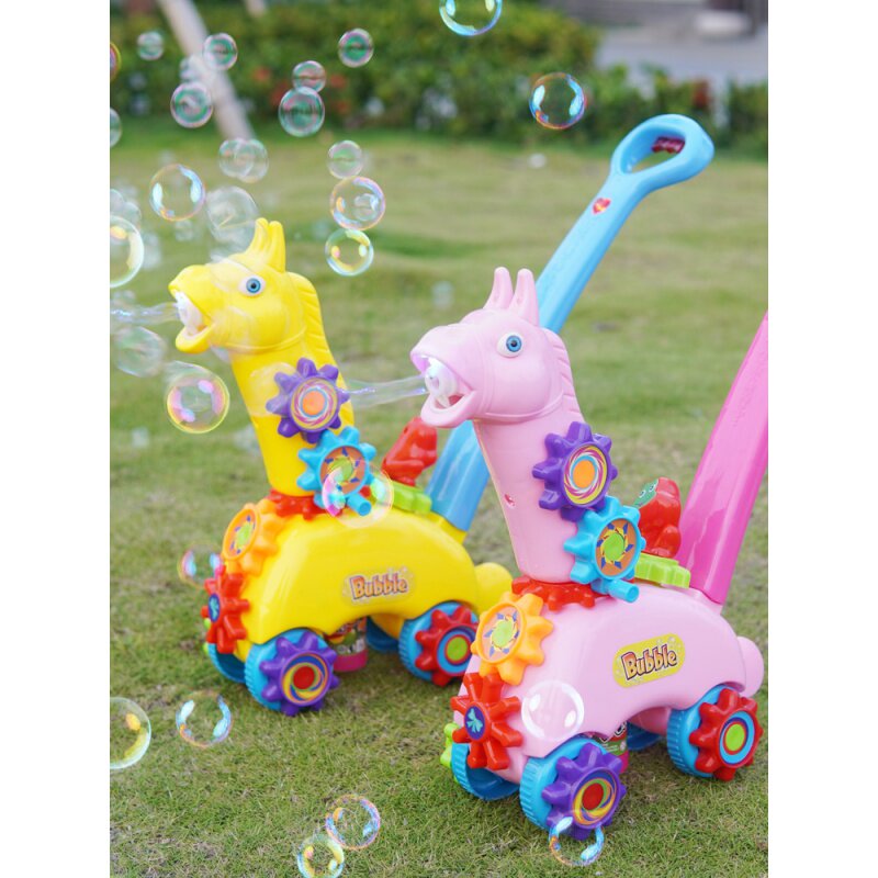 儿童手推泡泡机小推车网红户外电动手推泡泡车玩具抖音同款吹泡泡