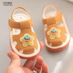 儿童亮灯凉鞋夏季0-2岁卡通女童婴儿学步鞋牛筋软底小孩男宝宝鞋1