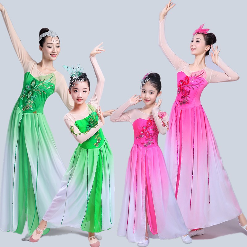 2021春晚同款儿童古典舞茉莉舞蹈演出服茉莉花开中国风伞舞舞蹈服