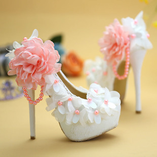prada鞋子對照碼 粉色婚鞋蕾絲花朵新娘鞋高跟結婚鞋子拍婚紗照宴會禮服鞋成人禮鞋 prada鞋子
