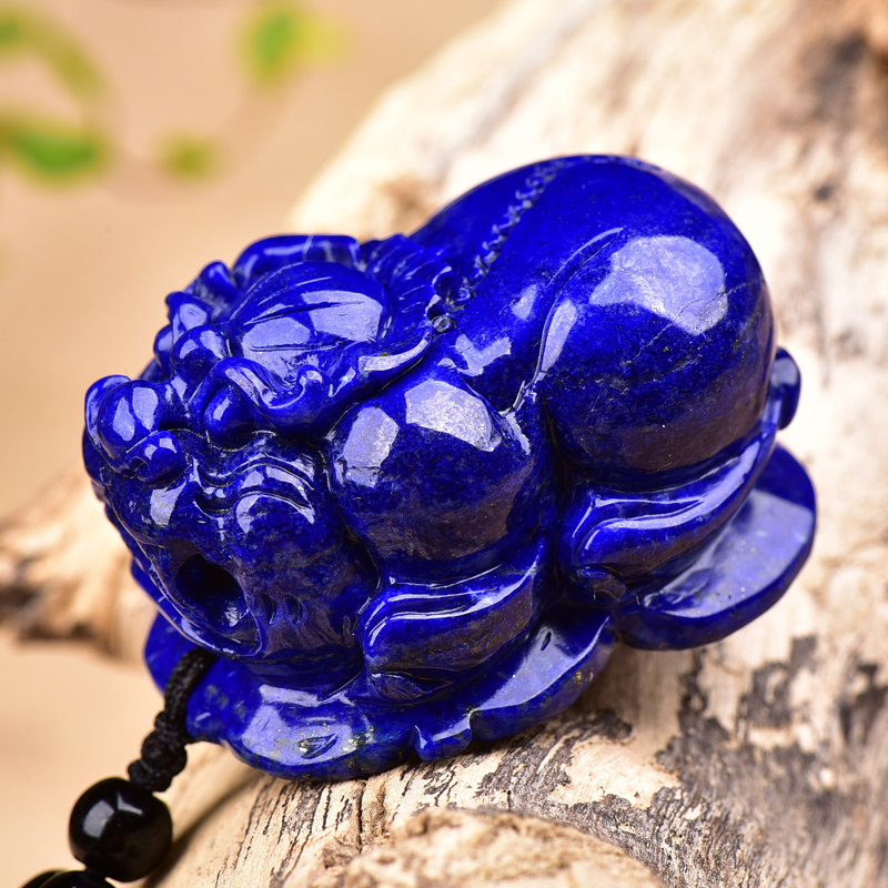 《重91.04g》阿富汗天然青金石精雕貔貅吊坠