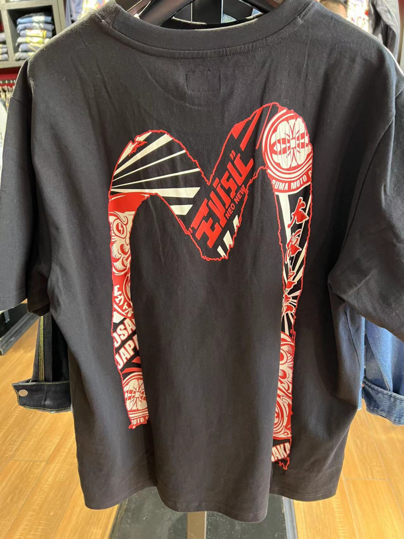 evisu专柜正品福神22春夏新款印花宽松男短袖t恤 2eahtm1ts505xxc