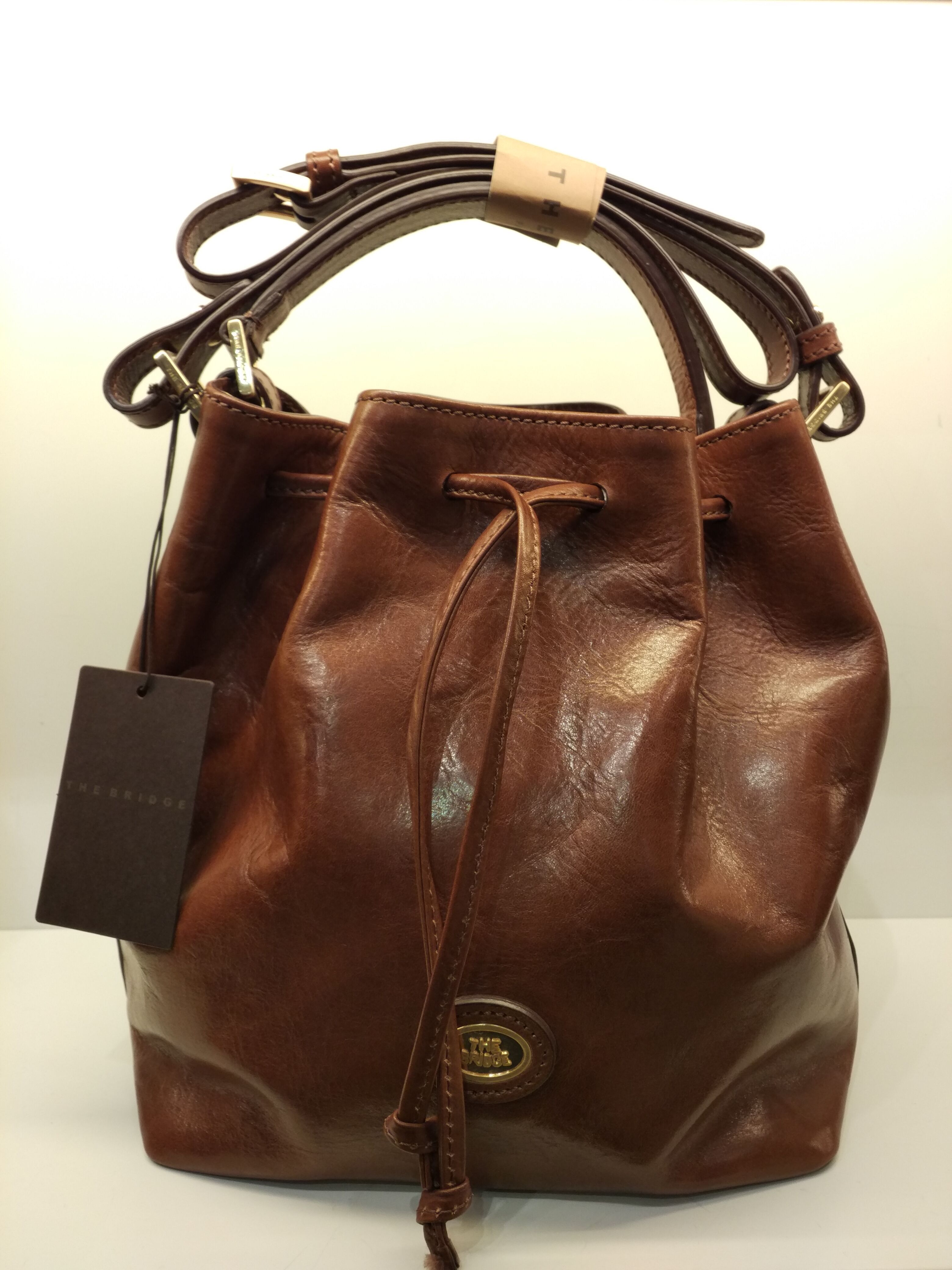 意大利thebridge桥牌女士水桶皮包巧克力04094601通用款女包