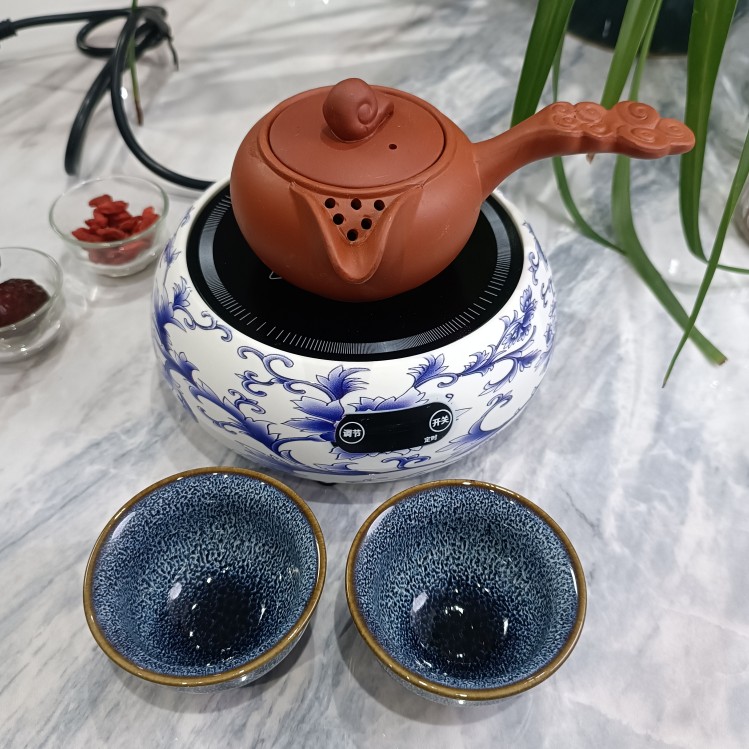 煮茶炉2024年新款电陶炉家用煮茶器调温炉多功能自动断电青花瓷