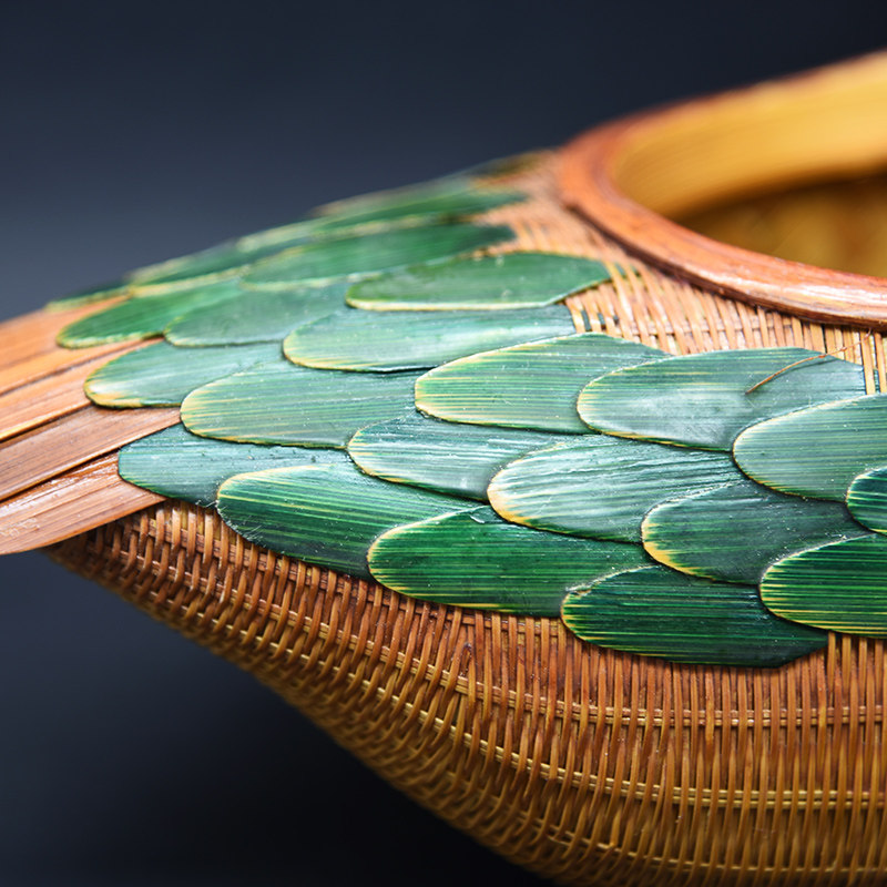 嵊州非遗文化竹制品《竹编麻鸭 》纯手工作品