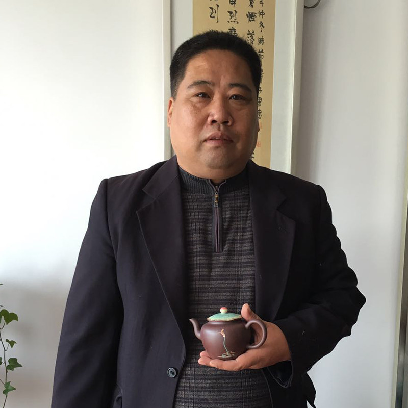 【荷系之二】束旦生高徒 紫砂一厂老艺人 助工俞震 精制泥绘装饰