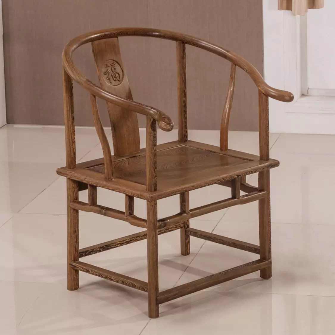 红木家具鸡翅木太师椅中式休闲椅