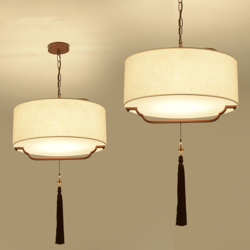 现代新中式小吊灯简约卧室餐厅书房客厅吧台茶楼红桃木灯具中国风