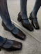 绝！复古玛丽珍鞋2024新款法式气质黑色一字带方头粗跟单鞋配裙子