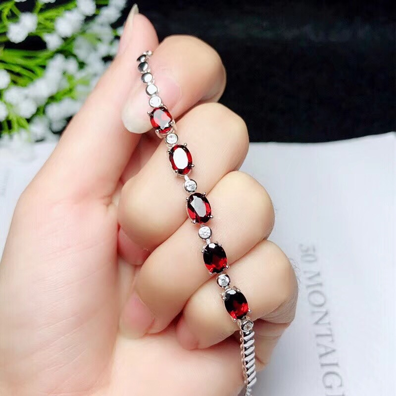 泡泡款天然石榴石手链女 S925纯银单圈简约防过敏 女人石日韩时尚在类目 饰品/流行首饰/时尚饰品新, 手链中 - 来自Buy2taobao.com提供专业的淘宝代购服务