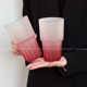 趣皿 创意磨砂红可叠冷萃咖啡杯家用喝水杯子小众设计冷饮玻璃杯