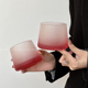 趣皿 磨砂质感红色水晶富士山杯高颜值玻璃杯创意家用轻奢洋酒杯