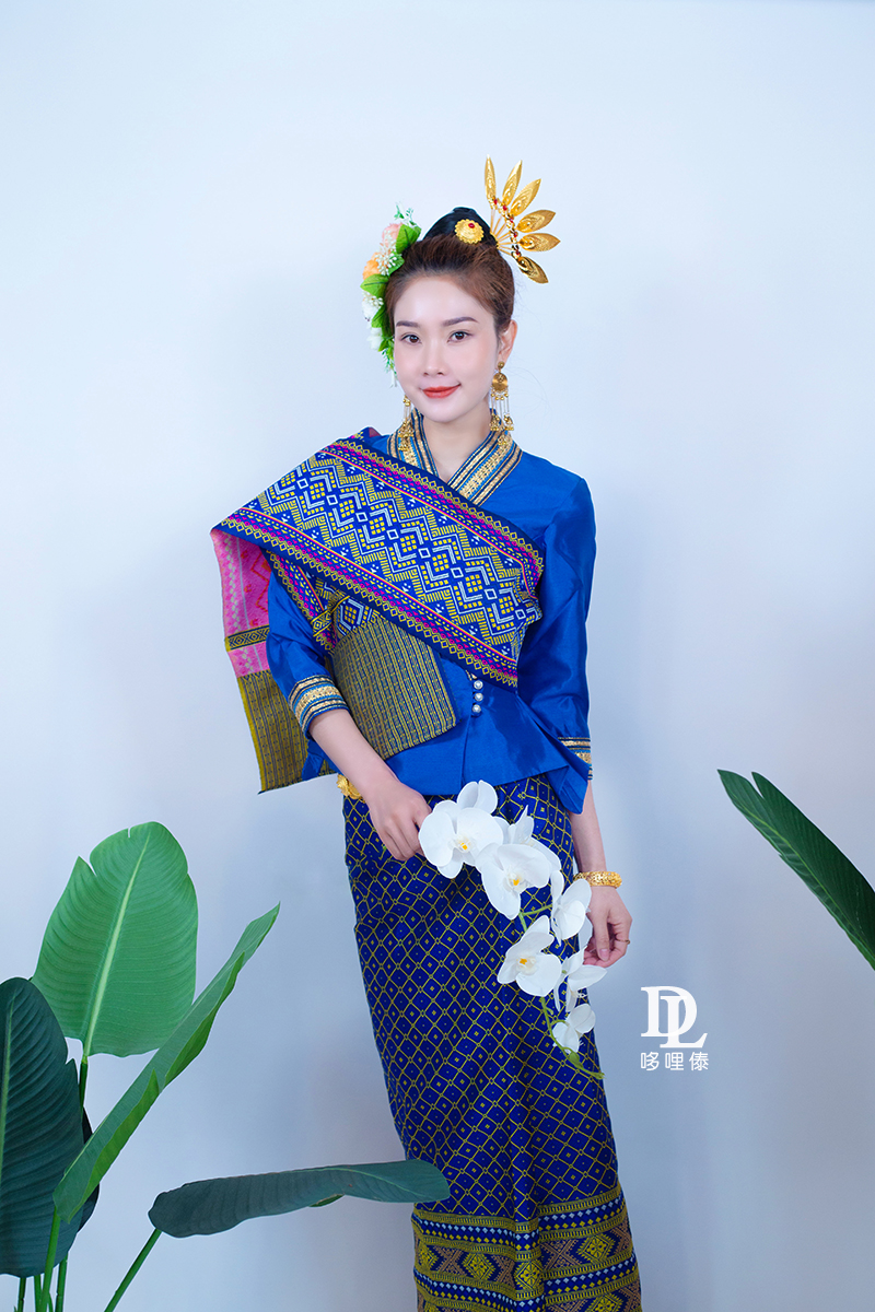 傣族服装老挝款套装泼水节迎宾服工作服影楼服拍照秋款参加年会