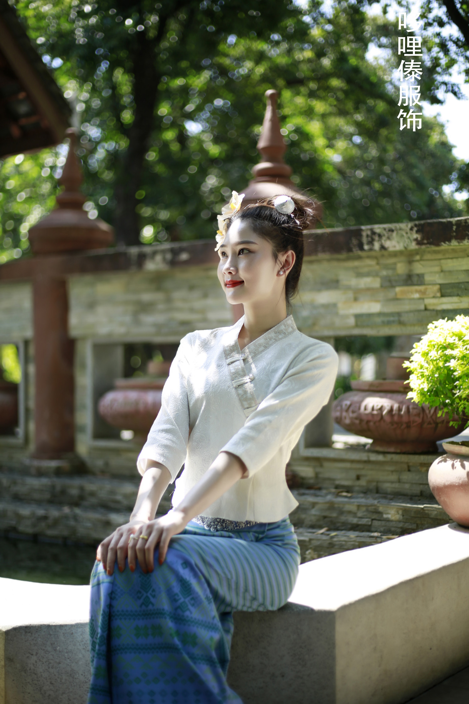 云南傣族服装女网红同款影楼艺术写真拍照小清新长裙套装生活装